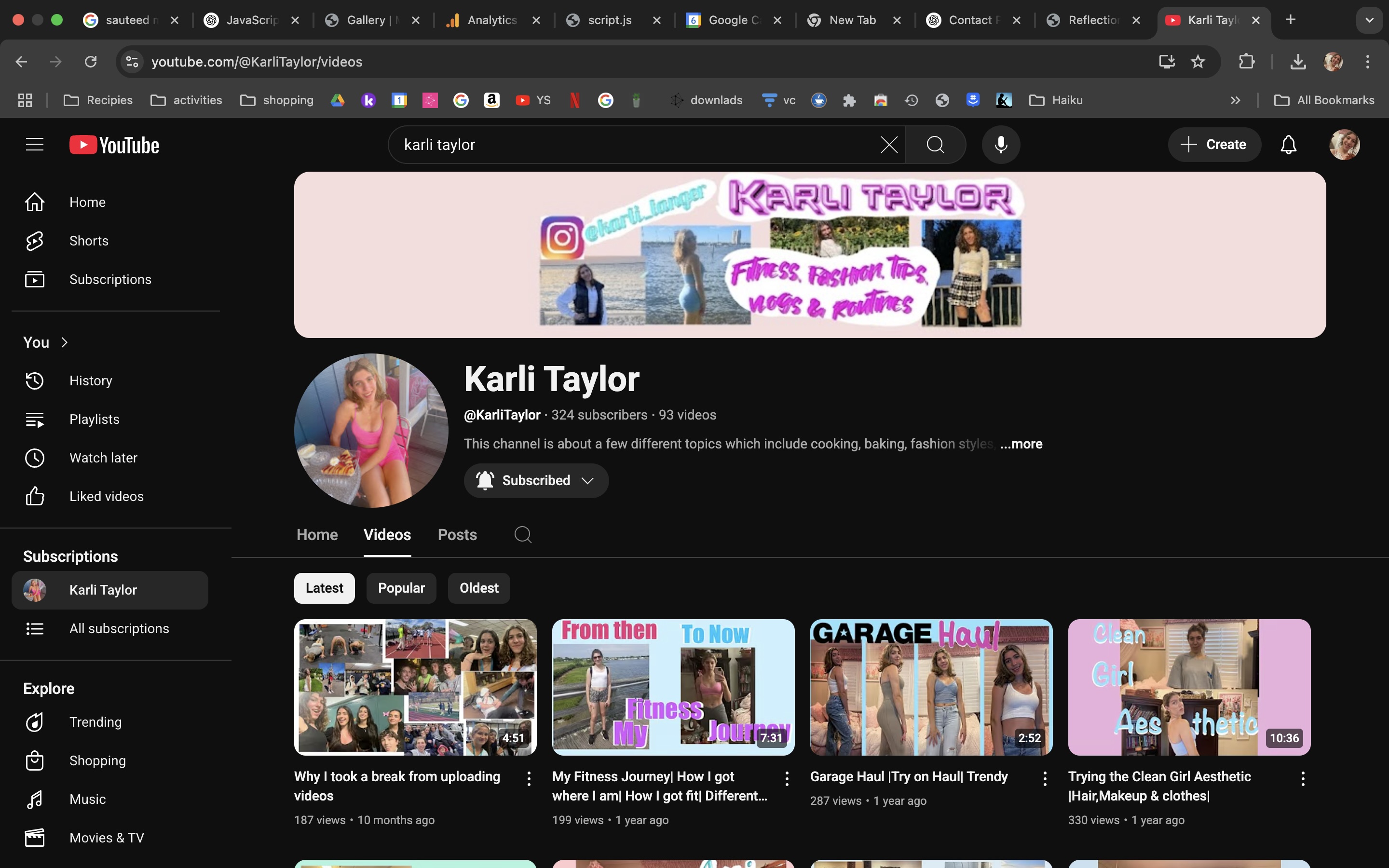 Karli's YouTube